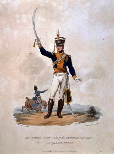 Důstojník 14th Light dragoons in Parade Dres, z 
