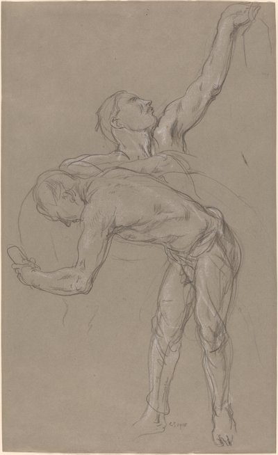 Dvě mužské postavy: Studie pro „Dobrého Samaritána“ od Charles Hazelwood Shannon