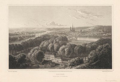 Rouen, z Mont Sainte Catherine od Charles Heath
