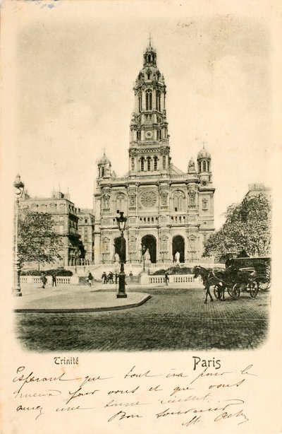 Pohlednice/kostel Nejsvětější Trojice/Paříž/Seina/Ile de France/Francie od Augustus Kollner