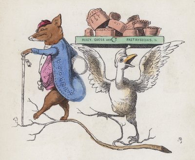 Foxey, Goose & Co, cukráři (barevné rytí) od Charles Henry (after) Bennett