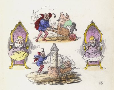 The Little Piggy-paruka (barevné rytí) od Charles Henry (after) Bennett