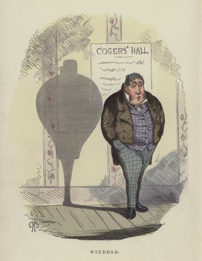 Windbag (barevné gravírování) od Charles Henry Bennett