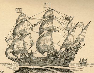 Alžbětinská galeon, 1931 od Charles Henry Bourne Quennell