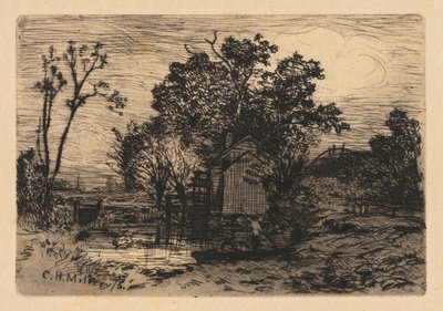 [Chata a dvě postavy ve člunu], 1878. od Charles Henry Miller