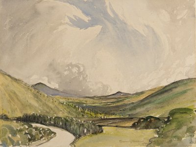 Bouřlivé ráno, Graystoke, Cumbria (wc na papíře) od Charles John Holmes