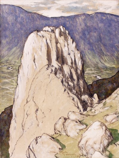 The Pillar Rock, 1928 (inkoust, wc a kvaš na papíře) od Charles John Holmes