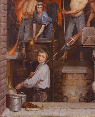Interiér pece, 1865 olej na plátně detail 191514 od Charles Housez