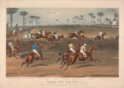 Jedna ze sady čtyř: Leamington Grand Steeple Chase ... 1837. Deska 2. Pan Christian na Scriptonu ... od Charles Hunt