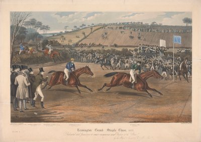 Jedna ze sady čtyř: Leamington Grand Steeple Chase ... 1837. Deska 4. Marqs of Waterford na Monarch ... od Charles Hunt