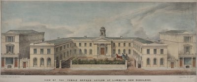 The Lambeth Asylum for Girls, založený 1758, cca 1840 (barevné lito) od Charles Ingrey