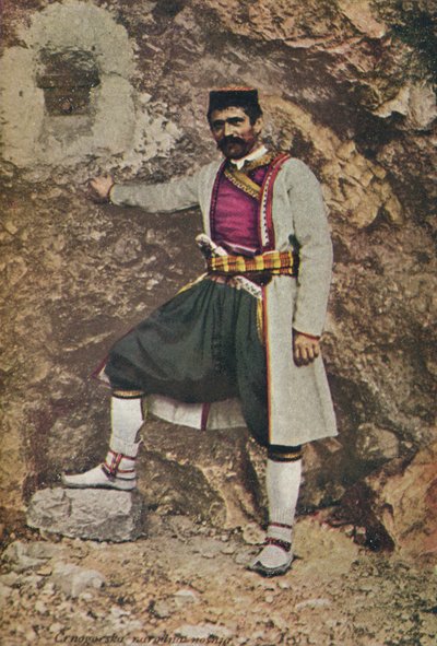 Černohorec ve svátečním kostýmu, c1913 od Charles J. S. Makin
