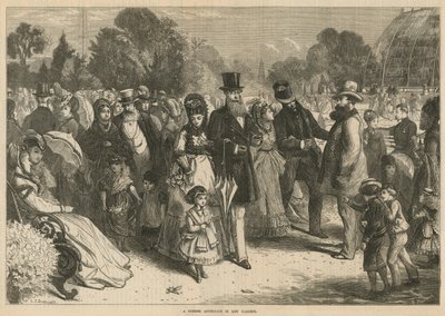 Letní odpoledne v Kew Gardens, Londýn (rytina) od Charles J. Staniland