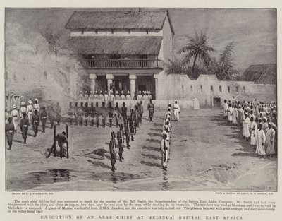 Poprava arabského náčelníka v Melindě, Britská východní Afrika od Charles J. Staniland
