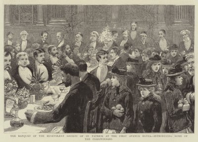 Banket Benevolentní společnosti svatého Patrika v hotelu First Avenue, který představuje některé z laureátů od Charles J. Staniland