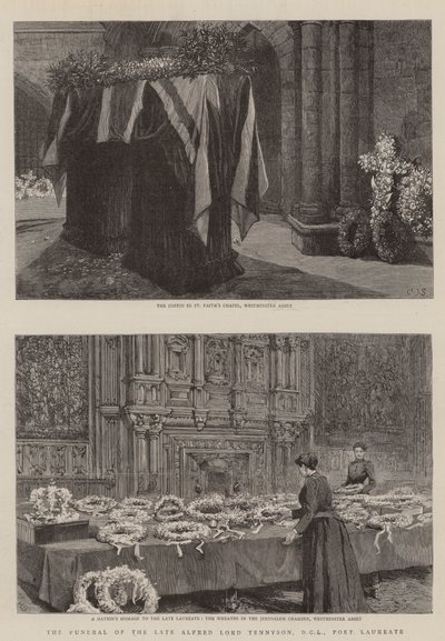 Pohřeb zesnulého Alfreda Lorda Tennysona, DCL, laureáta poezie od Charles J. Staniland