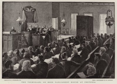 Volksraad neboli búrský parlament v Pretorii od Charles J. Staniland