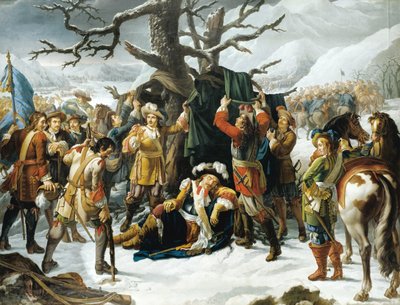 Maréchal de Turenne spí v předvečer bitvy u Turckheimu od Charles Jacques Lebel