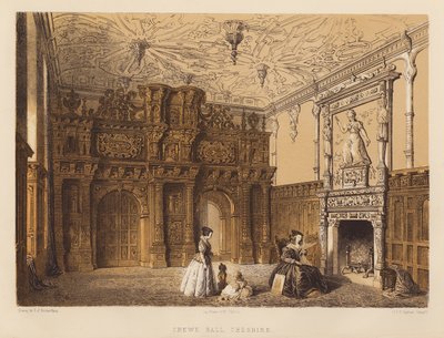 Crewe Hall, Cheshire (akvatinta) od Charles James Richardson