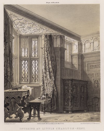 Interiér v Little Charlton, Kent (barevné lito) od Charles James Richardson