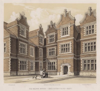 Starý panský dům, Hollingbourne, Kent (barva litho) od Charles James Richardson