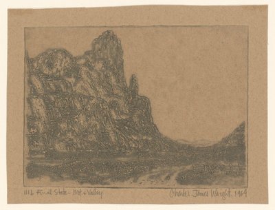 Krajina se strmou skálou od Charles James Wright (signed by artist)