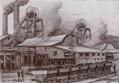 Velšský uhelný důl (litho) od Charles John de (after) Lacy