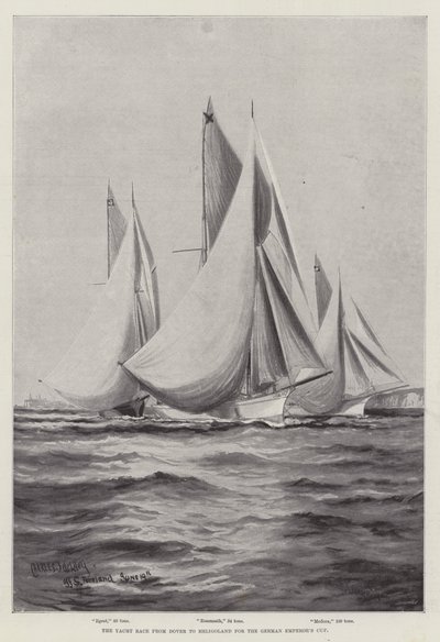 Závod jachet z Doveru na Helgoland o pohár německého císaře od Charles John de Lacy