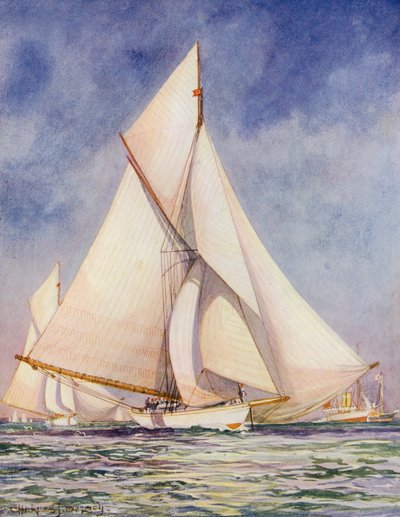 Jachting (barevná litografie) od Charles John de Lacy