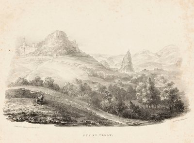 Puy en Velay (litografie) od Charles Joseph Hullmandel