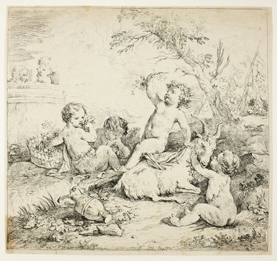 Cherubové s kozou od Charles Joseph Natoire