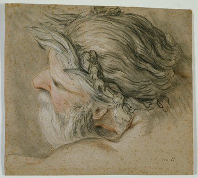 Hlava boha moře od Charles Joseph Natoire