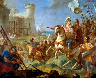 Obléhání města Arles Theodorikem II., králem Vizigótů Obraz od Charlese Josepha Natoire (Charles Joseph Natoire od Charles Joseph Natoire