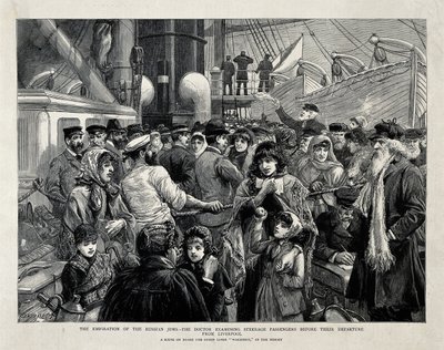 Ruští Židé vyšetřeni lékařem před emigrací z Liverpoolu v roce 1891 od Charles Joseph Staniland