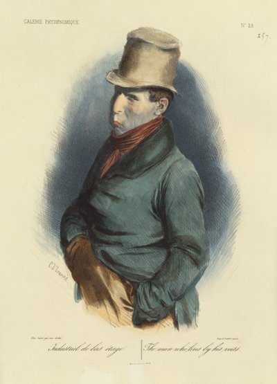 Muž, který žije svým rozumem, č. 28 z Galerie Physionomique od Charles Joseph Travies de Villiers