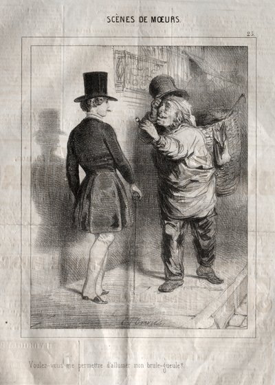 Scény chování: Dovolíte mi zapálit si hořák. od Charles Joseph Traviès de Villers