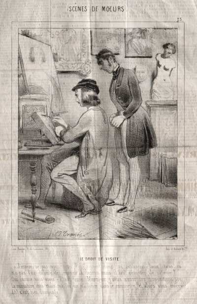 Scény chování: Právo návštěvy. Snad tě nebudu obtěžovat.... od Charles Joseph Traviès de Villers
