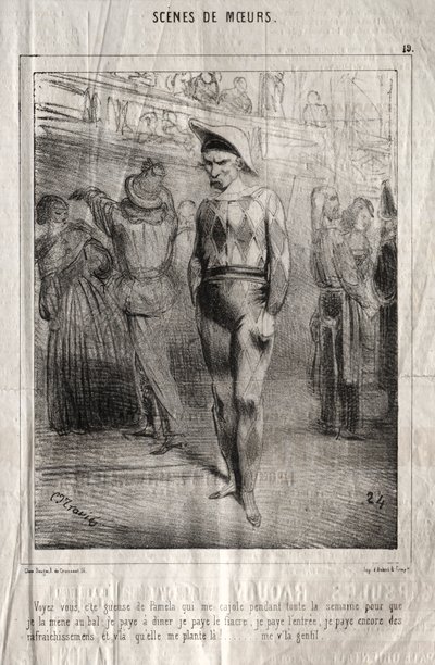 Scény chování: Vidíte, je to Pamelina fronta, která mě celý týden přemlouvá, abych ji vzal na ples... od Charles Joseph Traviès de Villers