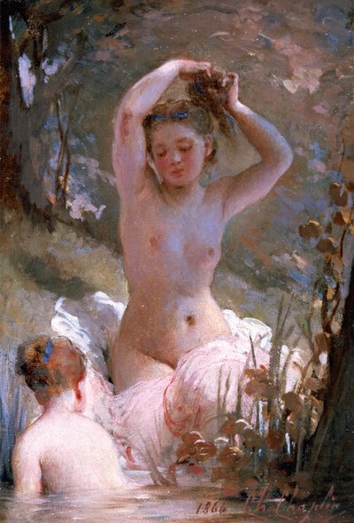 Dvě dívky se koupou, 1864 od Charles Joshua Chaplin