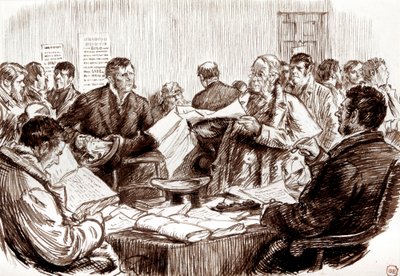 Scéna u irského pozemkového soudu od Charles Keene
