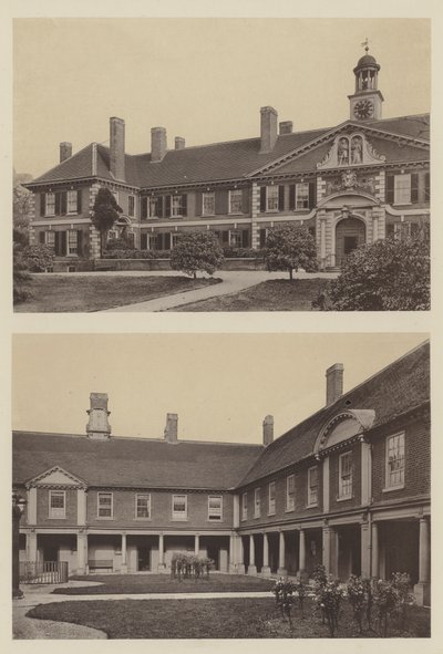 Morden College, Blackheath, Kent, vchod a část dvora od Charles Latham