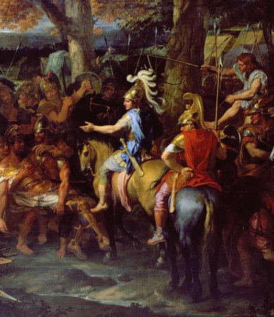 Alexander a Porus v bitvě u Hydaspes, kolem roku 1673 (olej na plátně) (detail 90063) od Charles Le Brun