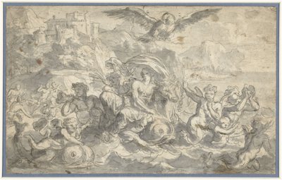 Evropa a býk obklopený mořskými bohy od Charles Le Brun