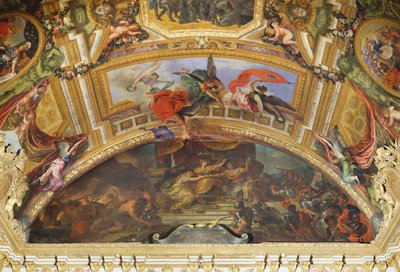 Spojenectví Německa a Španělska s Holandskem, 1672, Stropní malba z Galerie des Glaces od Charles Le Brun