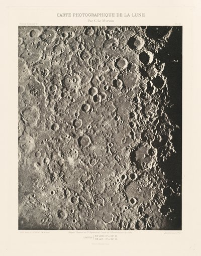 Fotografická mapa Měsíce, deska III,27. dubna od Charles le Morvan