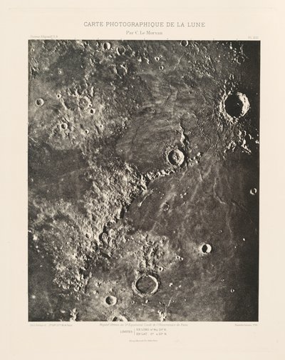 Fotografická mapa Měsíce, deska XIII,6. února od Charles le Morvan