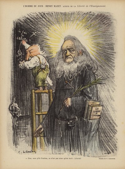 Karikatura francouzského novináře a politika Henryho Mareta a premiéra Emila Combese. od Charles Leandre