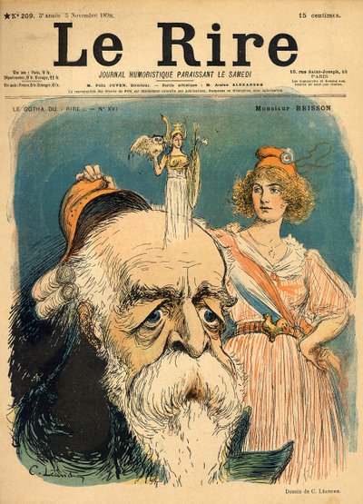 Karikatura Henriho Brissona z titulní strany listu "Le Rire", 5. listopadu 1898. od Charles Leandre