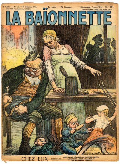 Obálka "" La Baionnette "", Satirical en Colours od Charles Leandre