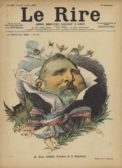 Emile Loubet, ilustrace pro Le Rire od Charles Leandre